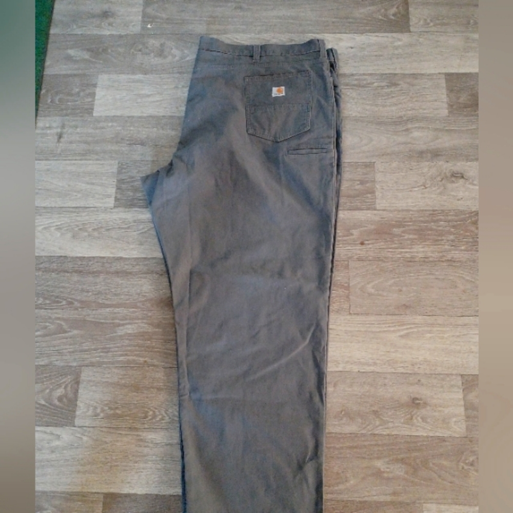 CARTHART Gray Rugged Flex Relaxed Fit Canvas 5-Pocket Work Pants 54 x 32